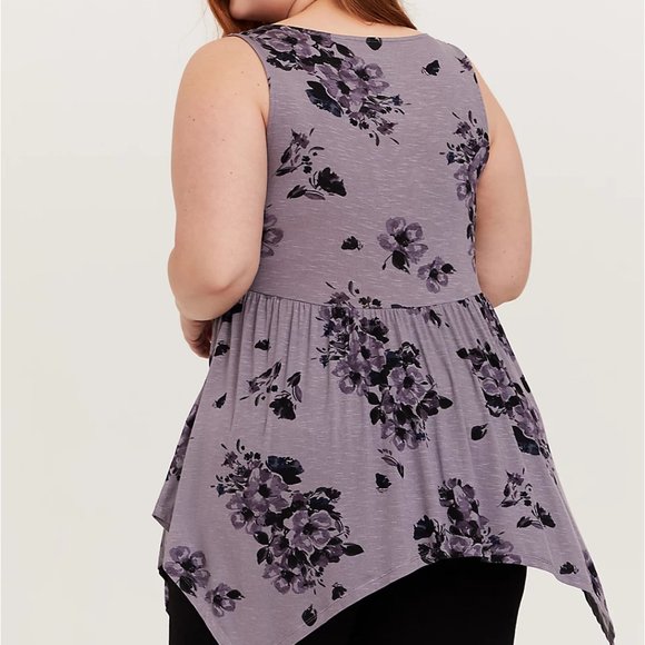 Torrid 1X 4X 5X Tank Top Strappy Babydoll Floral - Picture 4 of 5